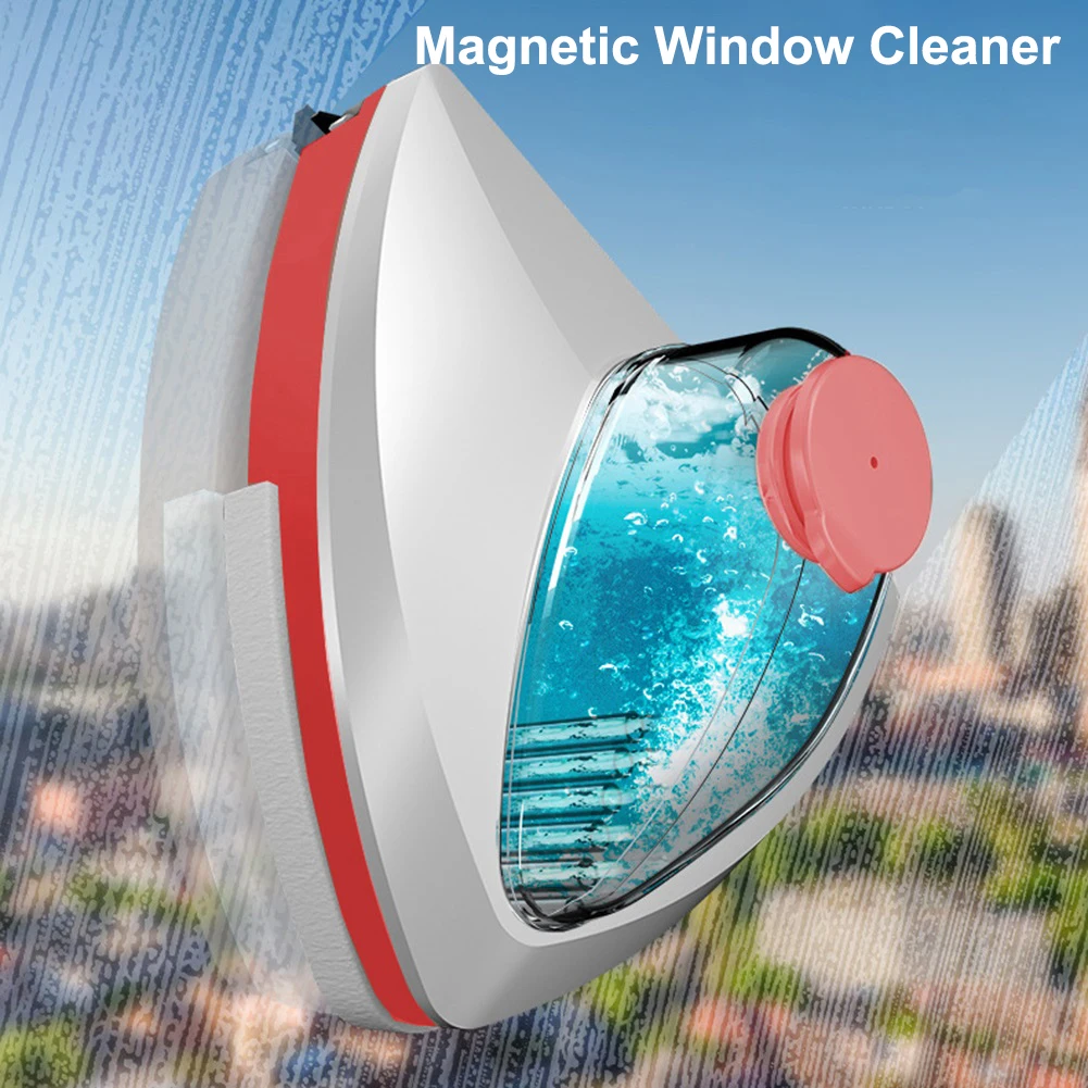 Double Sided Window Cleaner Glass Wiper Magnetic Cleaning Tools 5  Adjustable Magnetic Cleaning Brush Tool for High Glazing Windows (Blue)