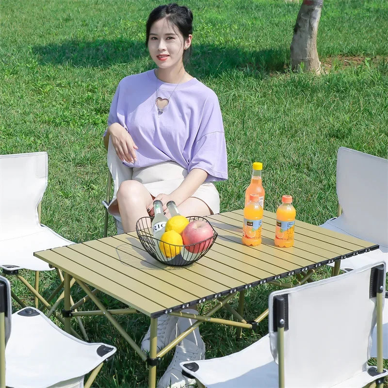 

HOOKI Official Temander Carbon Steel Egg Roll Table Outdoor Camping Folding Table Portable Barbecue Table Camping Folding Egg
