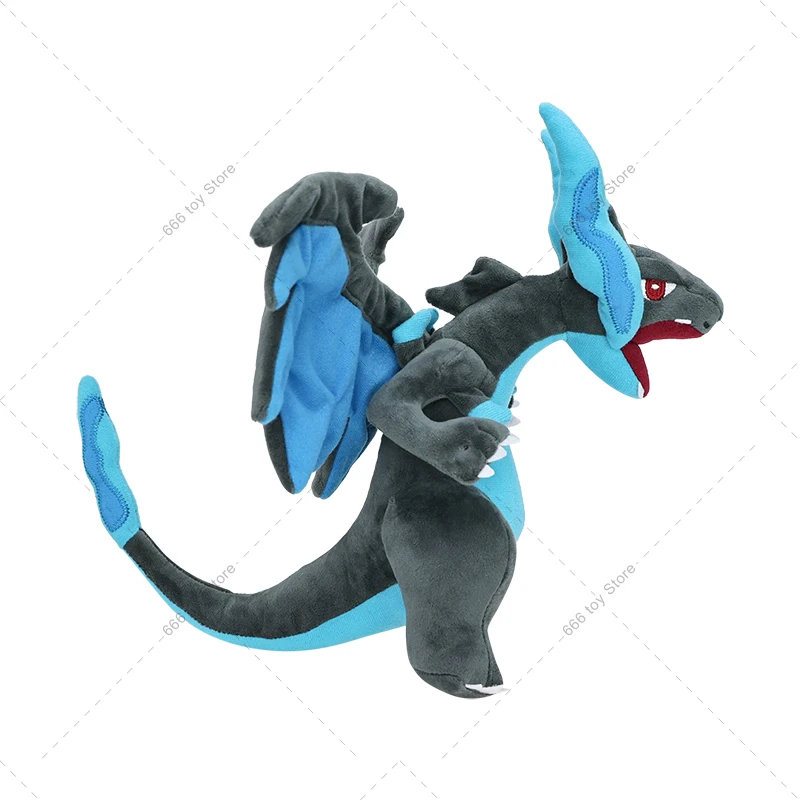 Blue Pokemon Plush Mega Charizard X Stuffed Animal Toy for Kids