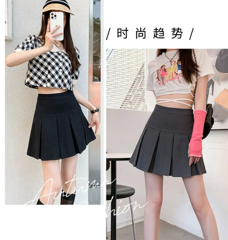 Streetwear Mini Skirts Women Preppy Kawaii High Waist Pleated Skirt Y2K School Uniform Harajuku Korean A Line Skirts New