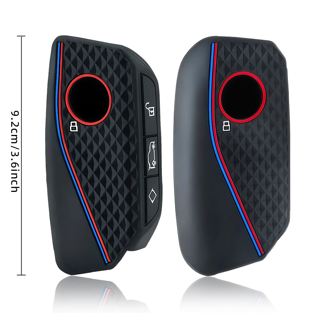 Premium Silicone Car Remote Key Case Cover - Alcantara Finish