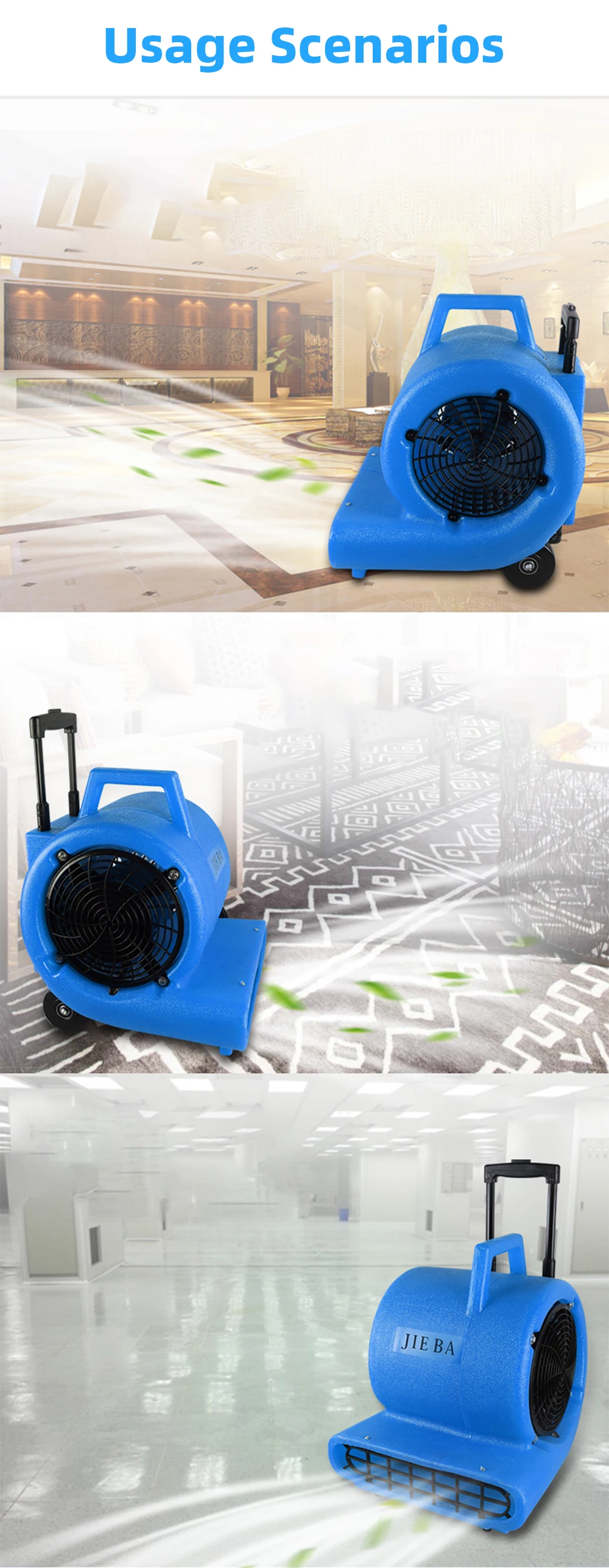 High Power Blower Floor Dehumidifier Dryer 220V 1000W Portable Durable Hotel Mal