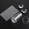 Transparent Nail Stamper With Scraper 2pcs Jelly Silicone Head Stamp for French Nails Printing Nail Art Stamping Plate Manicure 3