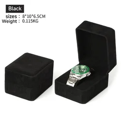 Velvet Round Corner Watch Storage Case - Jewelry & Accessories Packaging, Available in Black, Red, Blue (B)