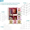 BRIAN&DANY Portable Cartoon Clothes Closet DIY Storage Organizer,Sturdy Safe Wardrobe Children Kids,8Cubes&2Hanging Sections 3