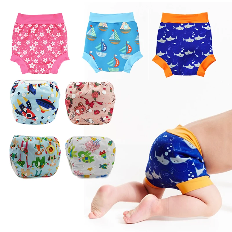 Infant Children Leakproof Swimming Nappies Newborn Baby High Waist Swimming Trunks Baby Boys