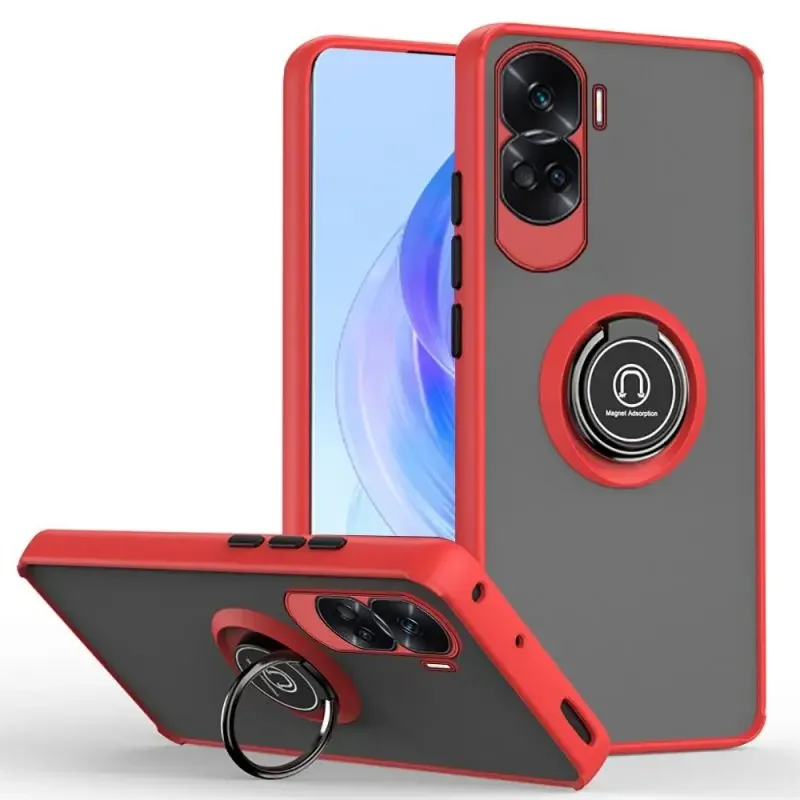 Magnetic Ring Holder Shockproof Matte Clear Phone Case