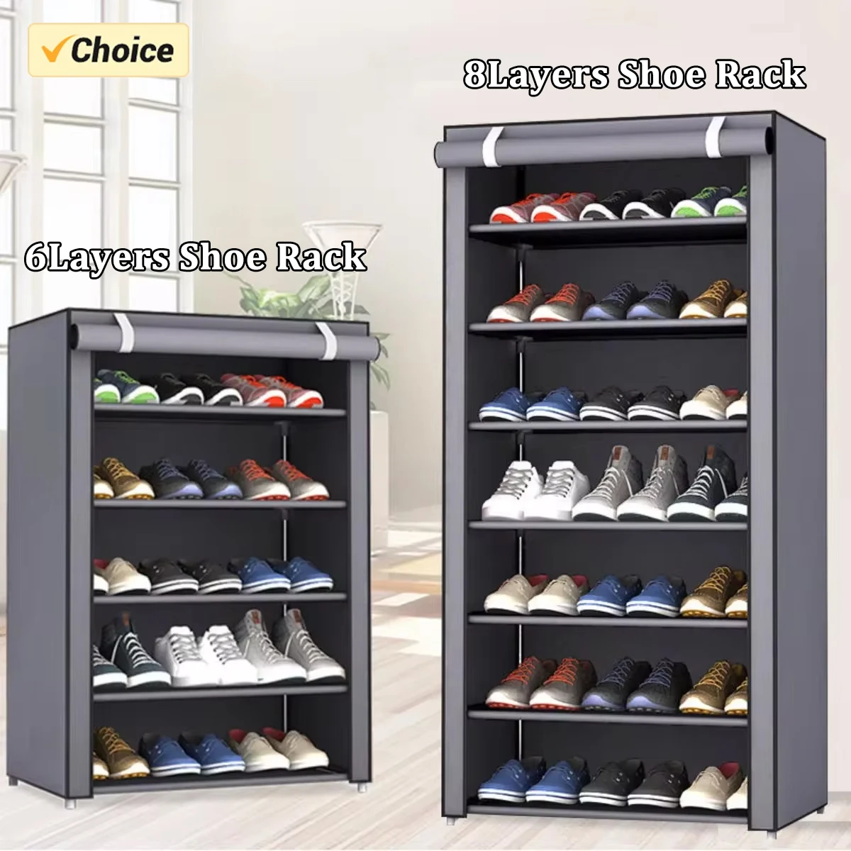Shoe Storage Rack Dustproof Multilayer Nonwoven Shoes Storage Cabinet Home Hallway Space-saving Cabinets Shoe Shelf