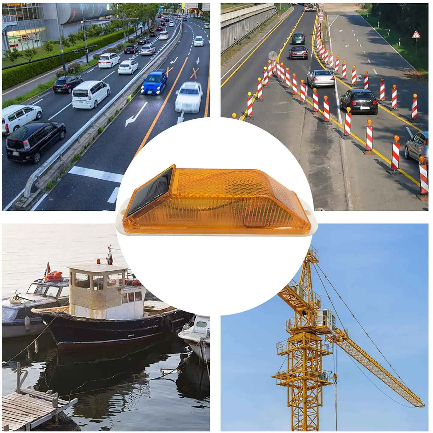 Lampada Solare Stroboscopica LED - Avvisatore Luminoso Per Cantieri, Ponti E Sicurezza Notturna - Foto 12