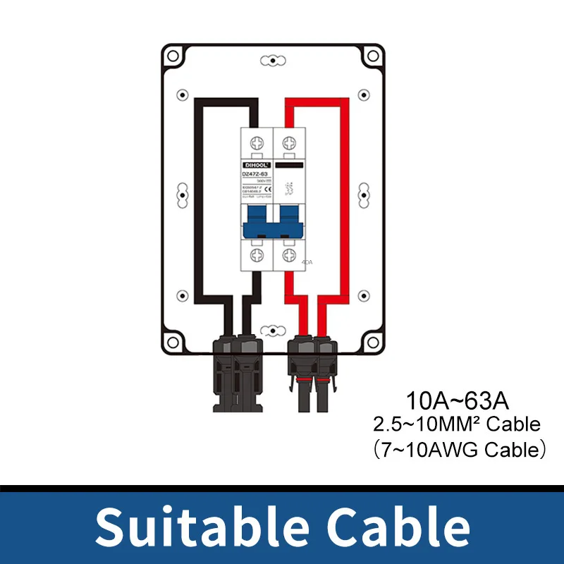 Outdoor Waterproof IP67 Photovoltaic Isolation DC Switch 500V 16A 32A PV Combiner Box Circuit Breaker Disconnect Switch
