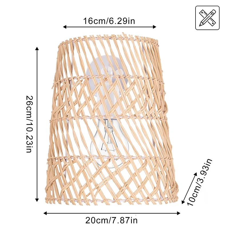 Chinese Style Rattan Wall Light Indoor interior wall light Kitchen Bedside Bedroom Living Room Light Sconces For Wicker Wall