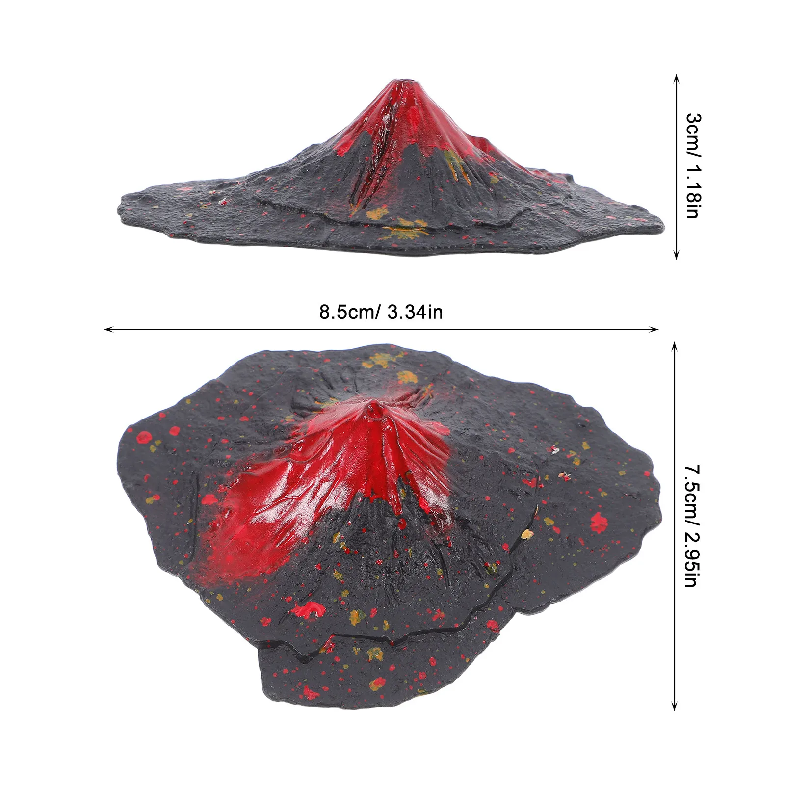 16Pcs 화산 시뮬레이션 플라스틱 동상 3.5cm 지리 교육용 내구성 사실적 해양 수족관 분재 장식