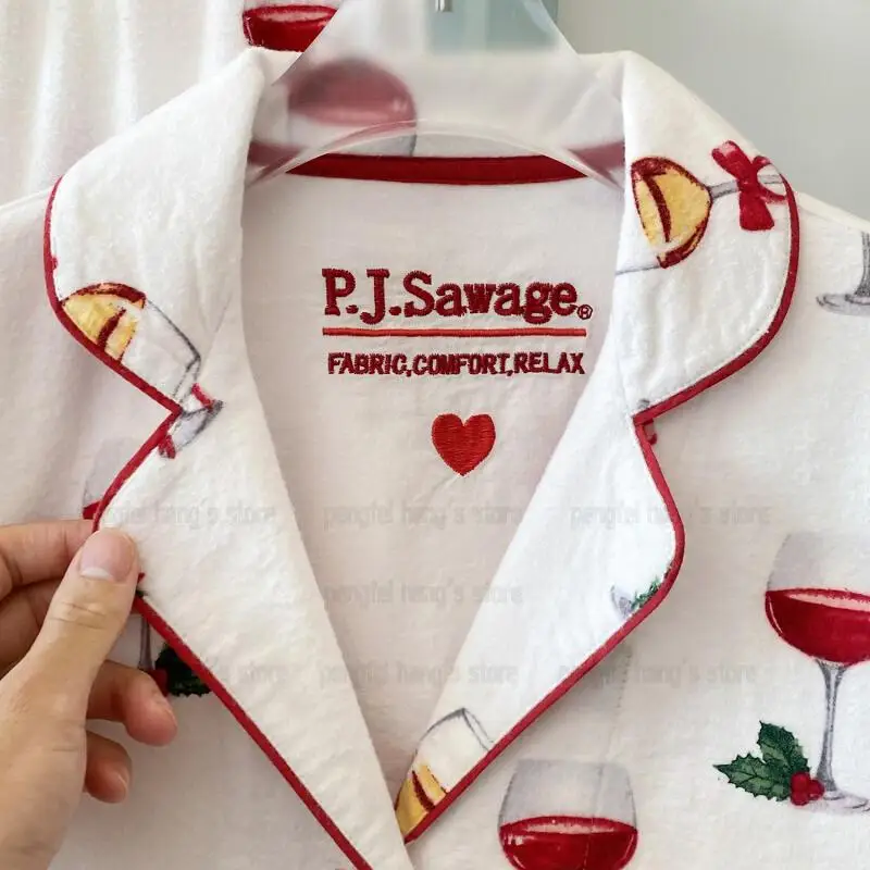 ملابس منزلية جديدة لخريف 2025 بدلة بيجامات قطنية ل...