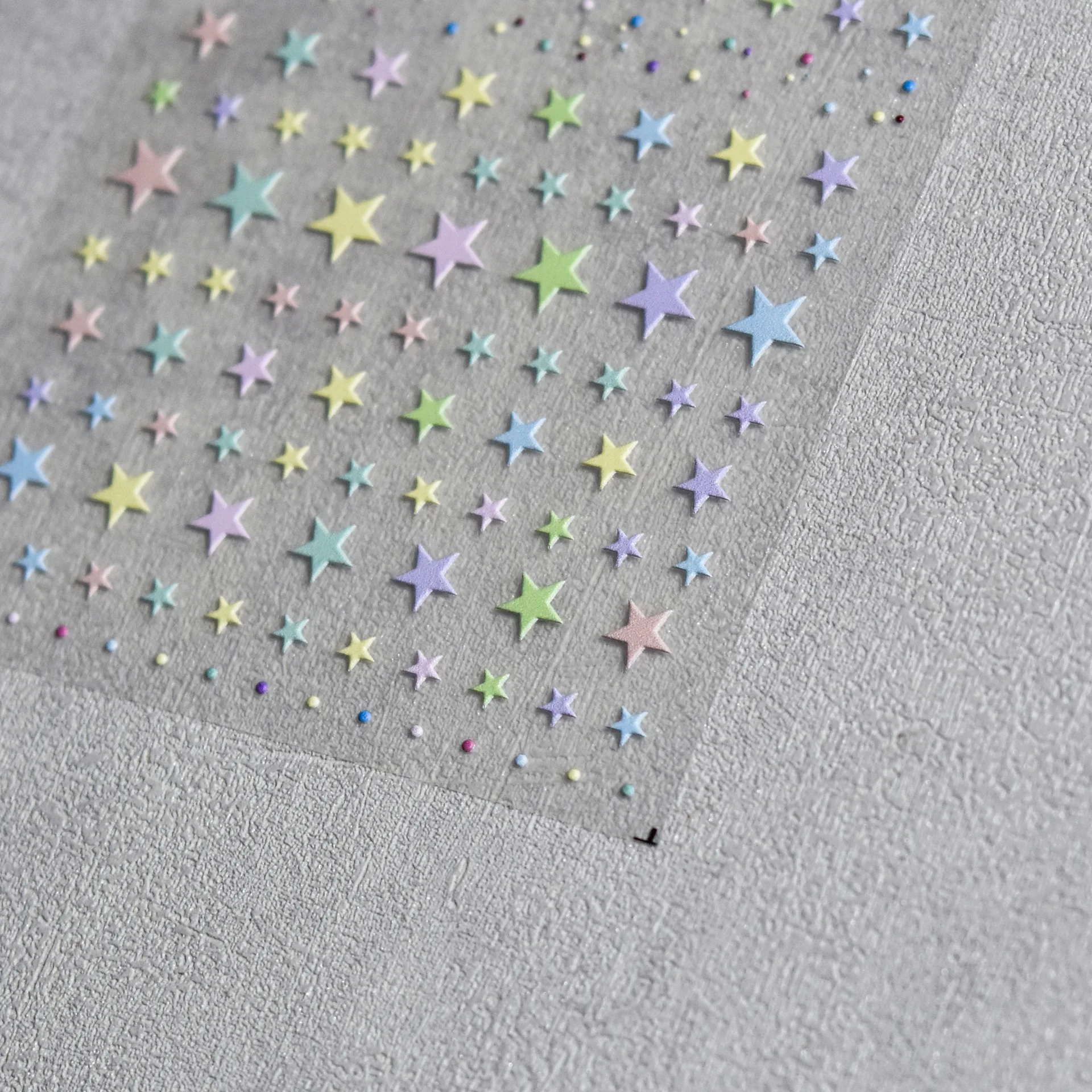 5D Relief Kawaii Colorful Star Nail Art Stickers Multi Macaron Mangxing Nail Decorations Self Adhesive Decals Accessories nail stickers 1pcs