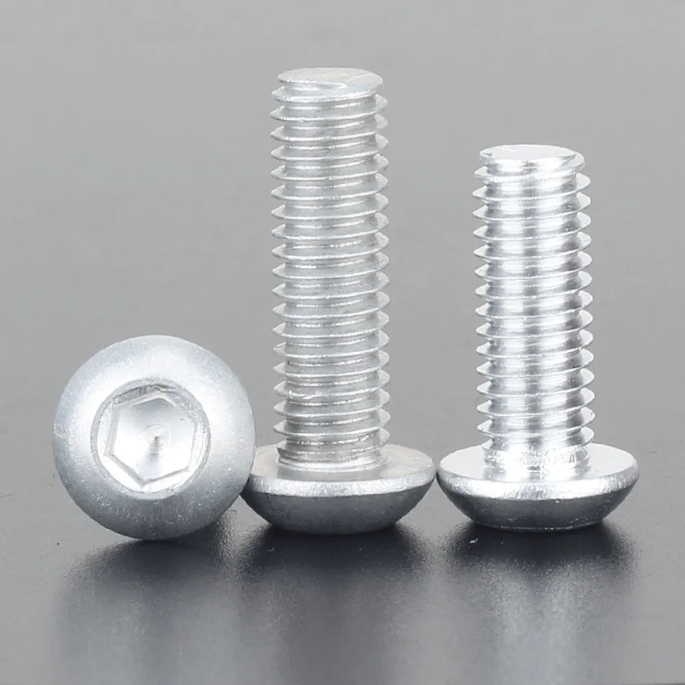 Description Picture 5 of itemM2M4M6x4/5/6/8/10/12/14/16mm 6063 Aluminum Alloy Button Head Screw Bolts Hex Socket for Model Aircraft Car DIY