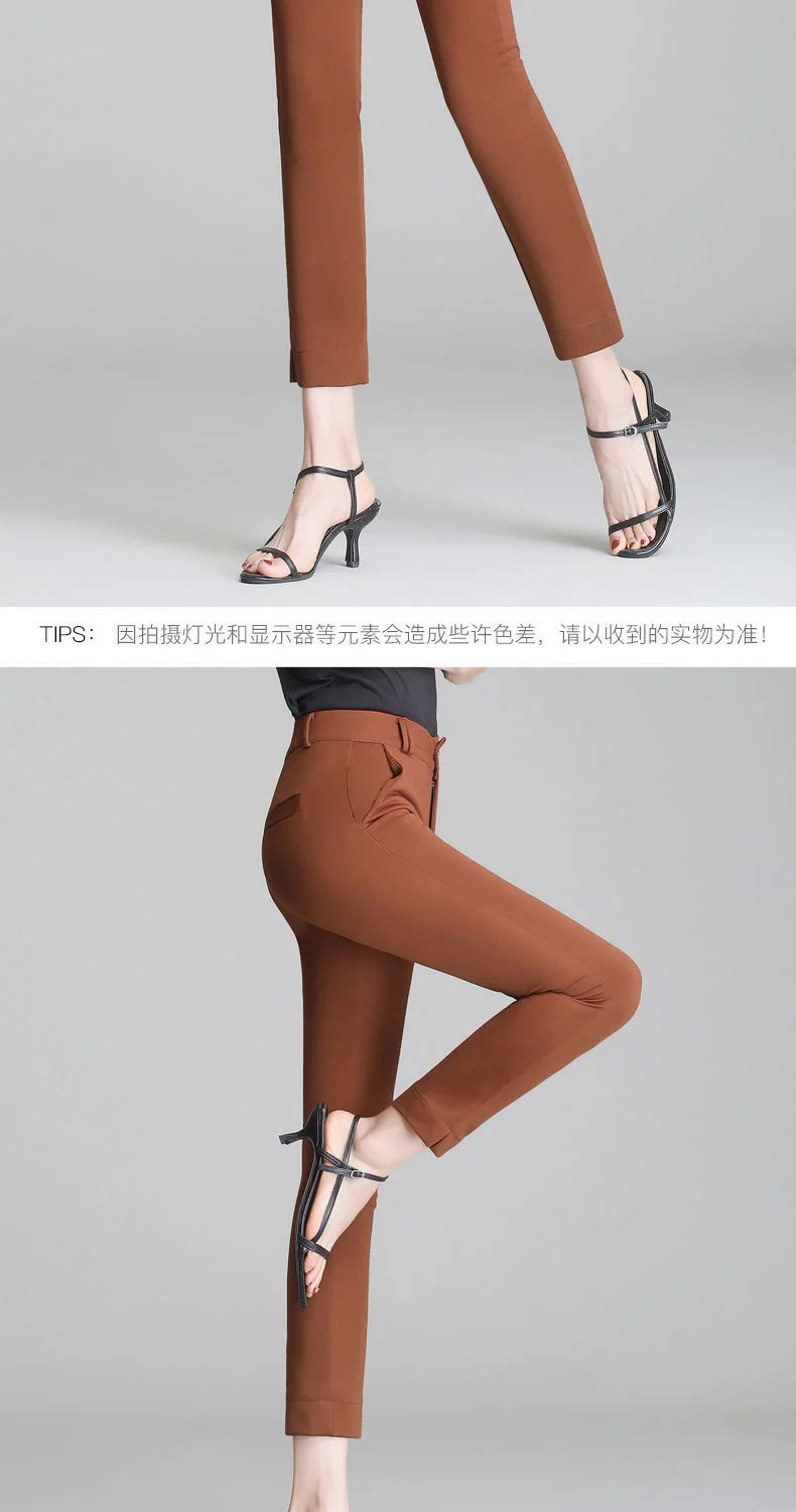 nike capri Elegant High Waist Women Suit Pants Spring Summer Casual Pencil Trousers White Office Ladies Ankle-Length Pants Femme Pantalon jeans pant