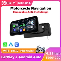 EKIY 6.25 inch Wireless CarPlay Moto Android Auto GPS Motorcycle Navigation Portable Digital Motorcycle Dashboard Display Screen