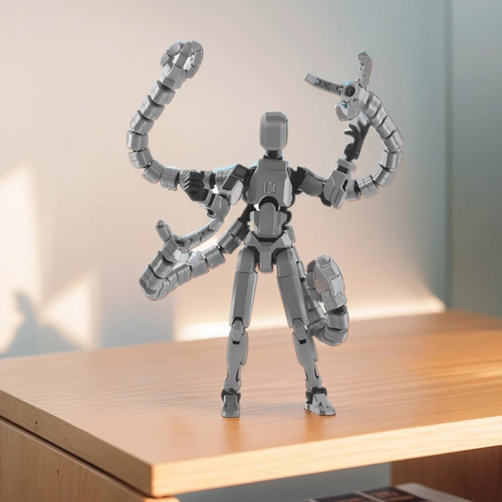 13 3D Printed Action Figure with Multiple Accessories Robot Full Body Mechanical Movable Toy Action Figures Toys Home Desk Decor - 5
