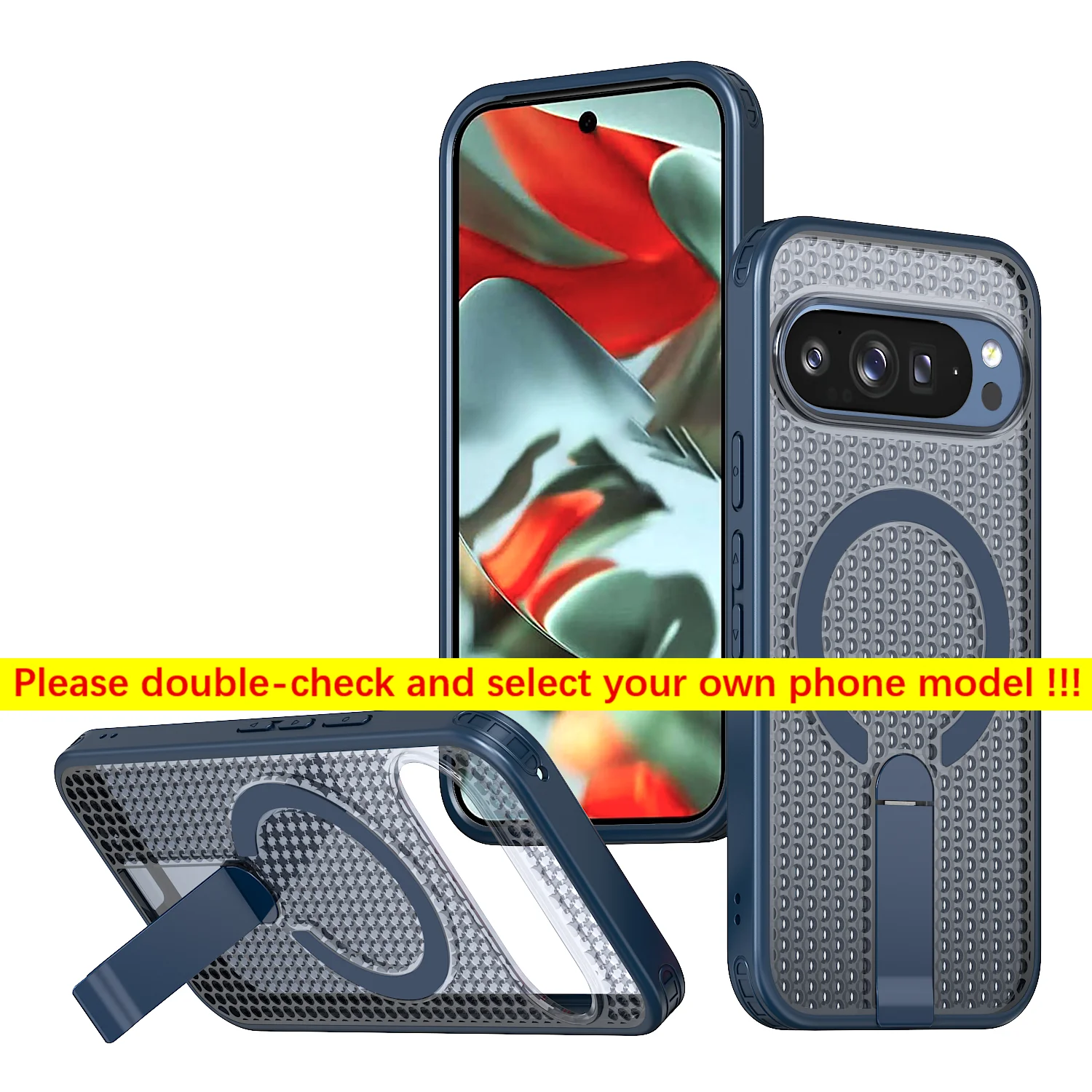 Luxury Magnetic Stand Bracket Shockproof Tough Phone Case with Heat Dissipation