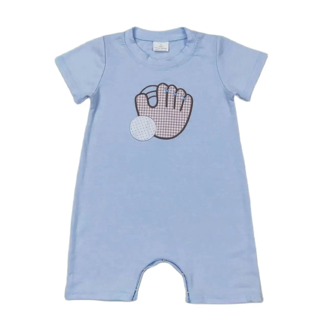 

SR1214, детская одежда для маленьких мальчиков, с коротким рукавом, с вышивкой, бейсбольные перчатки, с принтом, комбинезон, детская одежда