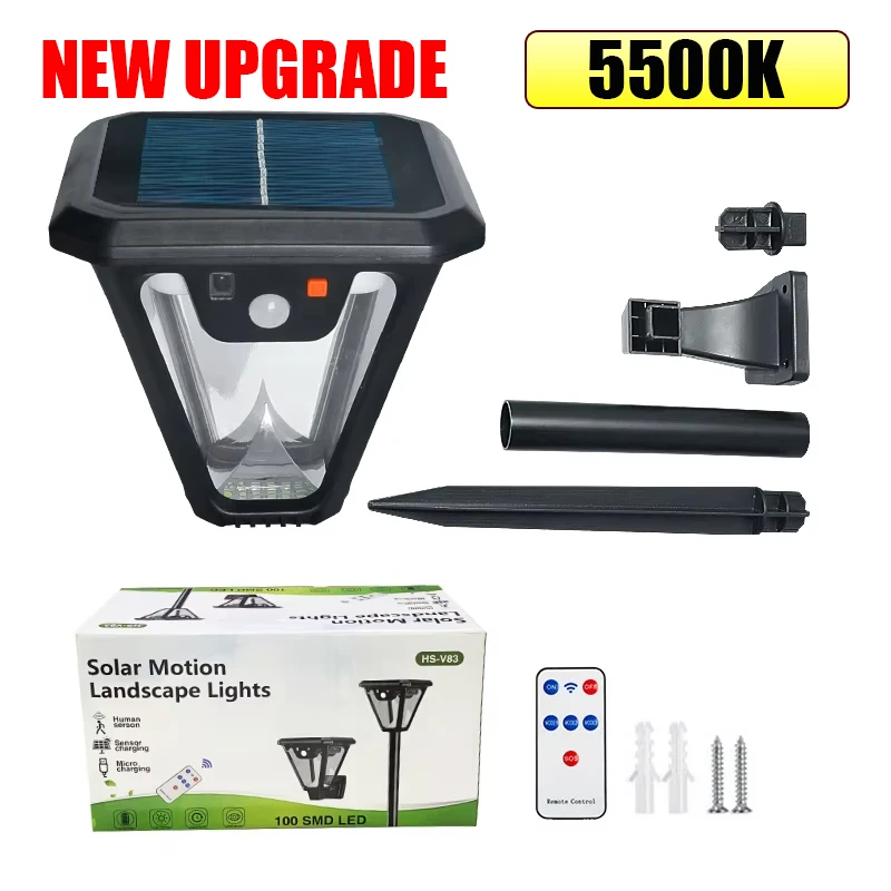ตัวเลือกสินค้า โคมไฟพลังงานแสงอาทิตย์ Motion Sensor สวนกลางแจ้ง IP65