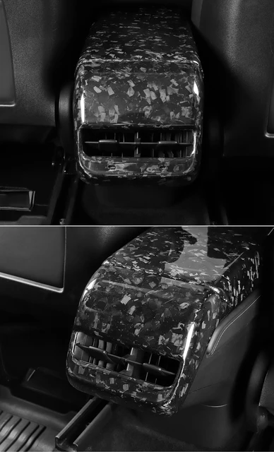 3K240G Für Tesla Modell Y Hinten Armlehne Box Hintere Abdeckung Zubehör  Modell 3 2017-2023 Air Outlet Abdeckung Echt carbon Faser Trim Abdeckung -  AliExpress