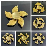1Pc Gold Colour Series Decompression Fingertip Gyro Creativity Hand Spinner Alloy Metal Fidget Adult Kid Stress Relief Funny Toy 2