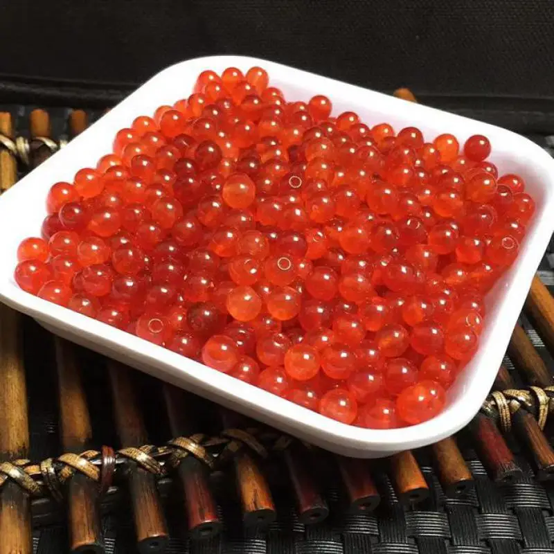 

6mm Red Jade Beads For Jewelry Making Diy String Bracelet Beaded Necklace Charms Natural Stone Jadeite Round Bead Accessories