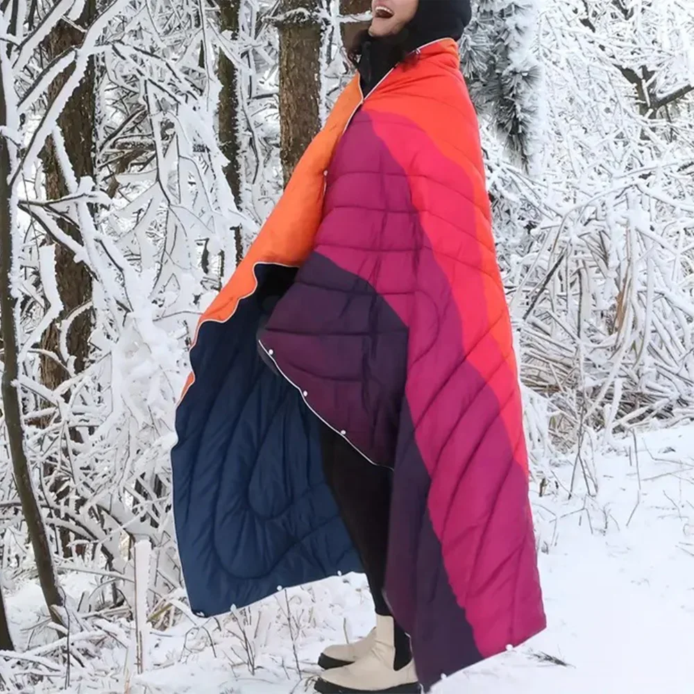 Quilting Nylon Water Resistant Camping Mat Blanket Winter Warm Lightweight Hiking Goose Down Blanket