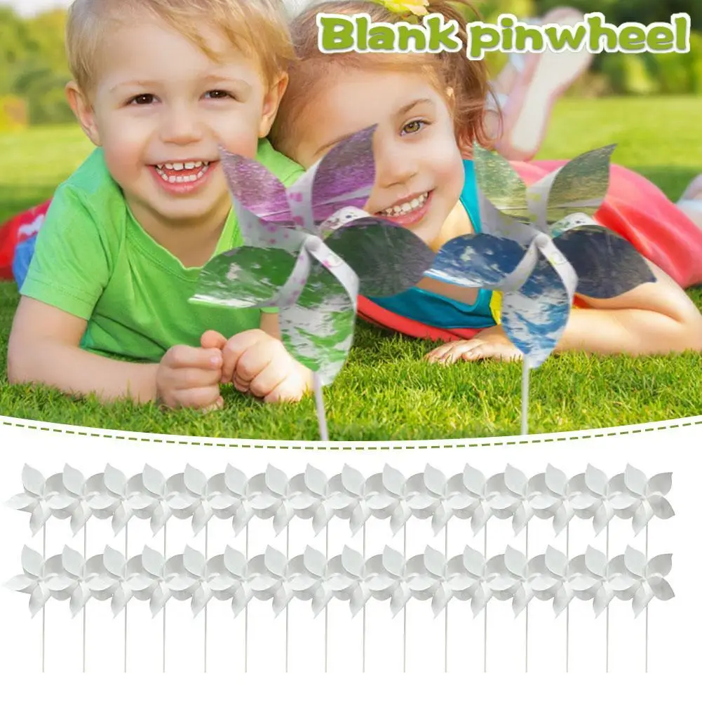 30pcs Heat Transfer Diy Pinwheel Sublimation Blank Pinwheels For Outdoor Garden Lawn Yard Decorations Children Toys