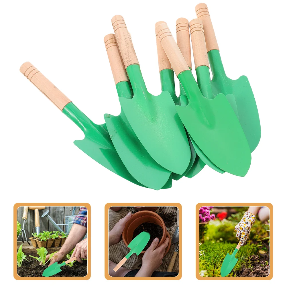 8 Pcs Tool Wooden Handle Potting Mini Garden Spade Planting Trowel