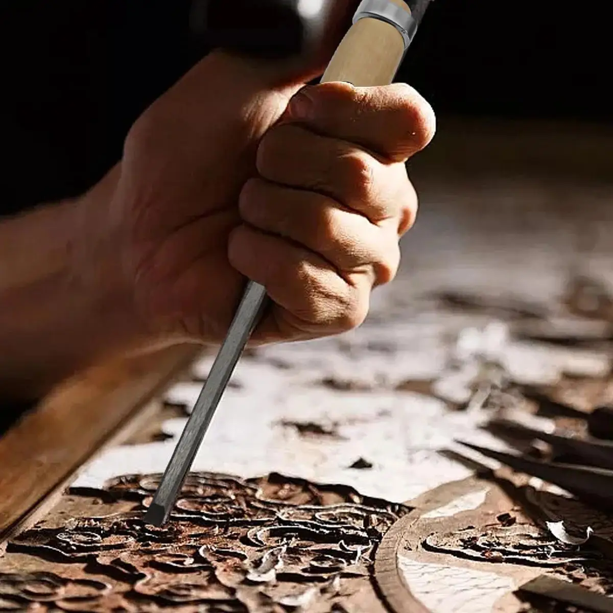4 Stück 8/12/16/20 mm bequemer Holzmeißel mit Buchenholzgriff und Holzgriffen – ergonomische Holzschnitzwerkzeuge, DIY-Hilfswerkzeuge – Detail 8