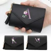 Wallet Women Rfid Blocking Small Compact Luxury Leather Pocket Wallet Ladies Mini Purse with ID Window Purple Letter Pattern 1