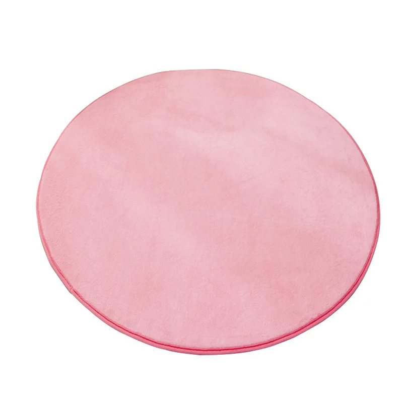 Coral Fleece Round Carpet For Living Bedroom Rugs Coffee Table Foot Mats Balcony Bay Window Carpet Kid's Play Crawling Mat Gray 6