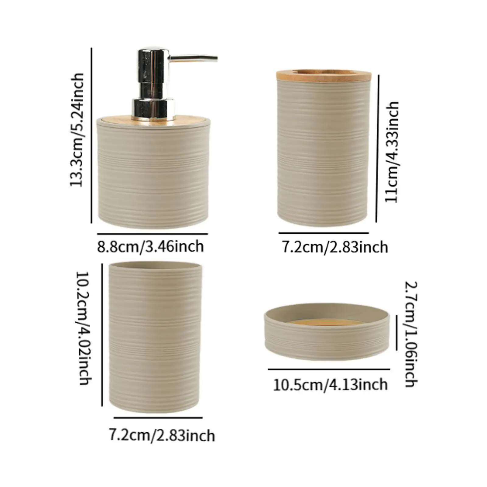 4x Bathroom Accessories Set Bathroom Decor Mouthwash Cup for Vanity Bathroom