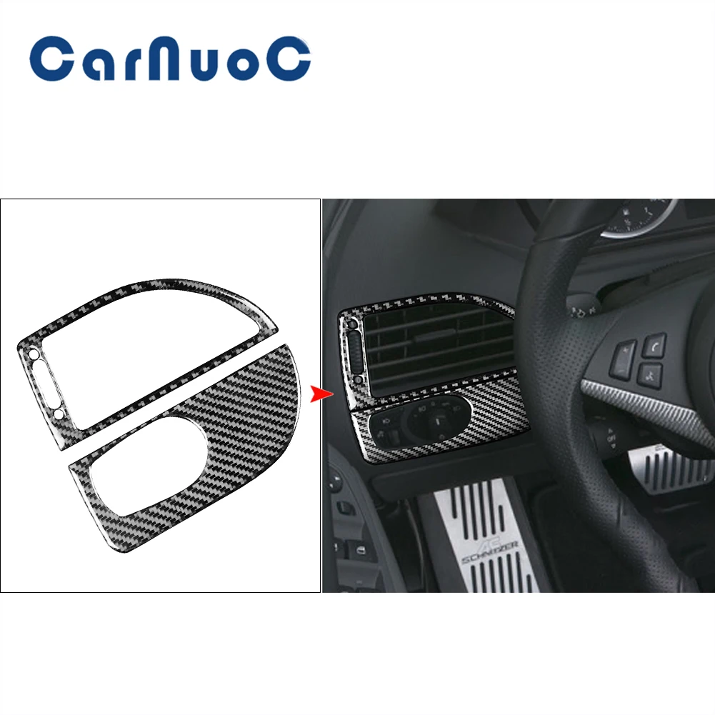 

Carbon Fiber Stickers Steering Wheel Left Panel Decorative Trim Car Interior For BMW 6 Series M6 E63 E64 2004-2010 Accessories