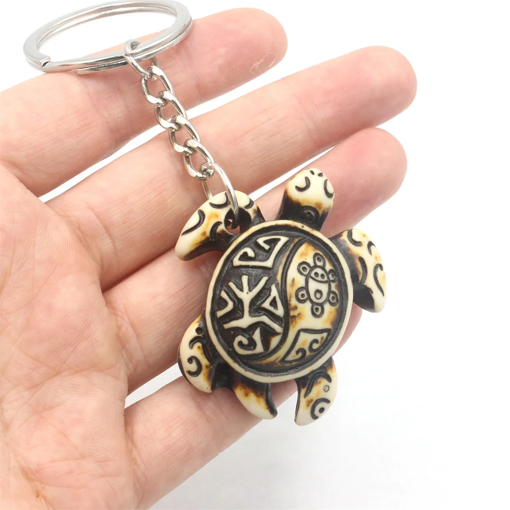 Hawaiian-Sun-Frog-SeaTurtle-Keychains-for-Men-Women-s-Faux-Yak-Bone ...