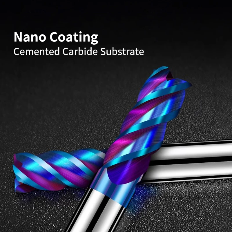 HILIXUN 4 Flutes HRC65 Carbide End Mill CNC Cutting Tools Alloy Carbide Milling EndMills Tungsten Steel Milling Cutter Фрезер