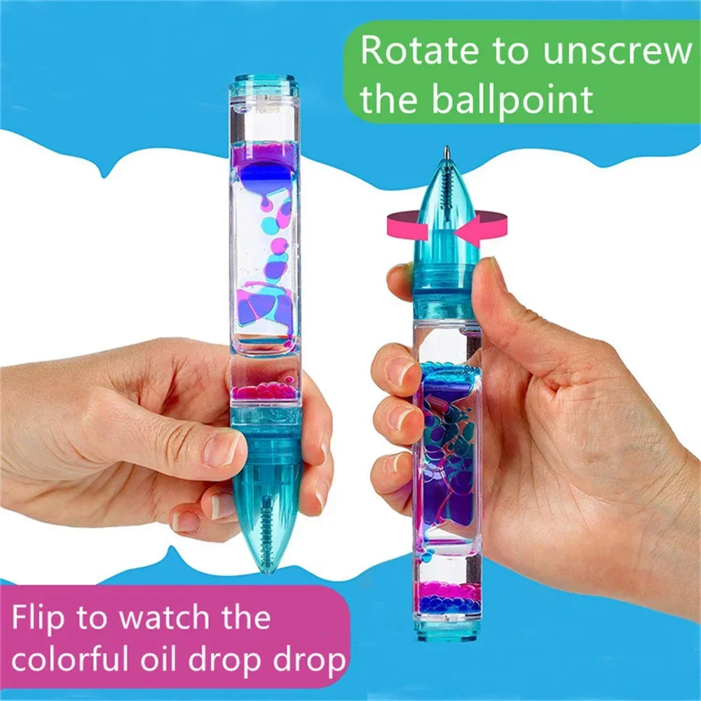 1Pcs Liquid Motion Bubbler Fidget Pen Stress Relief Toy