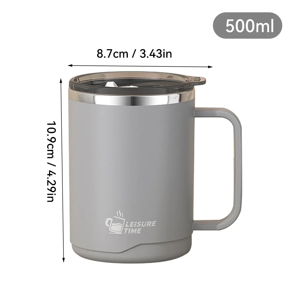 Leakproof Insulated Stainless Steel Thermal Coffee Tumbler with Handle