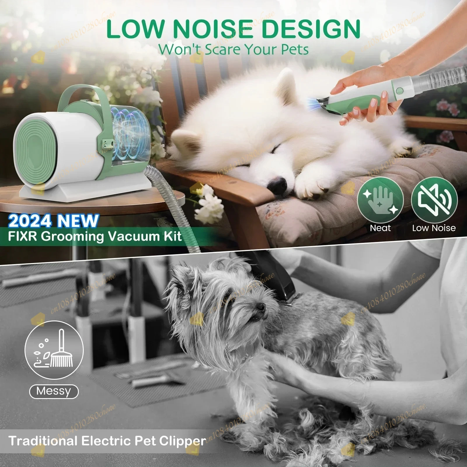 OEM ODM 12 in 1 pet hair remover brush, dog vacuum cleaner, beauty suction, prof