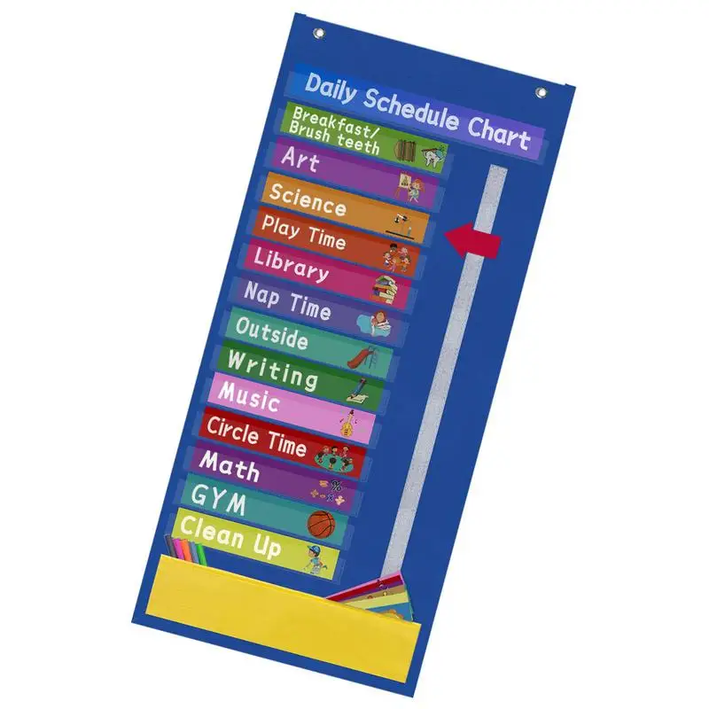 kids-daily-schedule-pocket-chart-classroom-schedule-with-31-cards-131-pockets-education-scheduling-chart-for-school-office-home