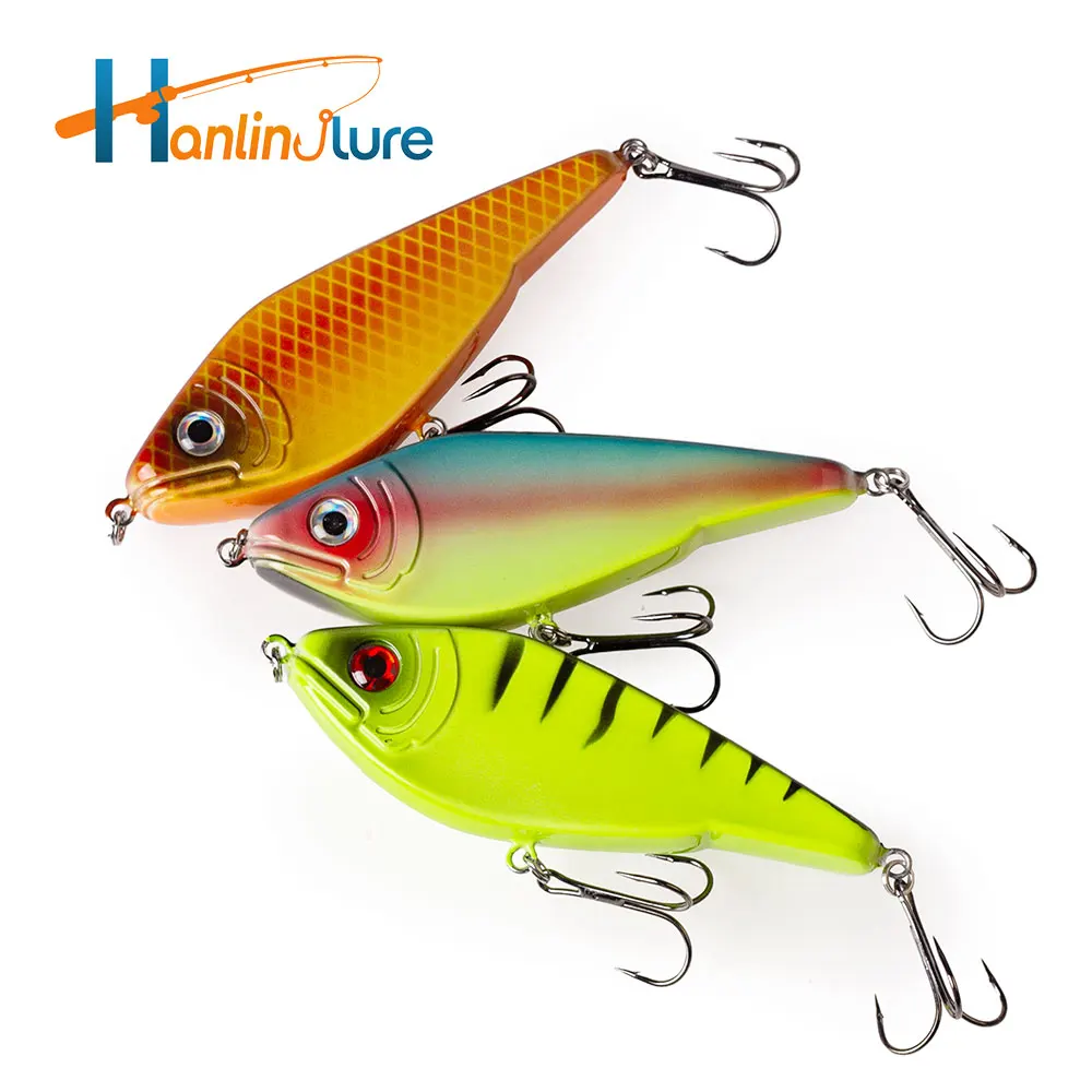 Hanlin Langsam Sinkender 12cm 52g Glider Jerkbait Wobbler für Großwildfischen Hecht- und Musky-Angeln Köder Buster Künstlicher Köder