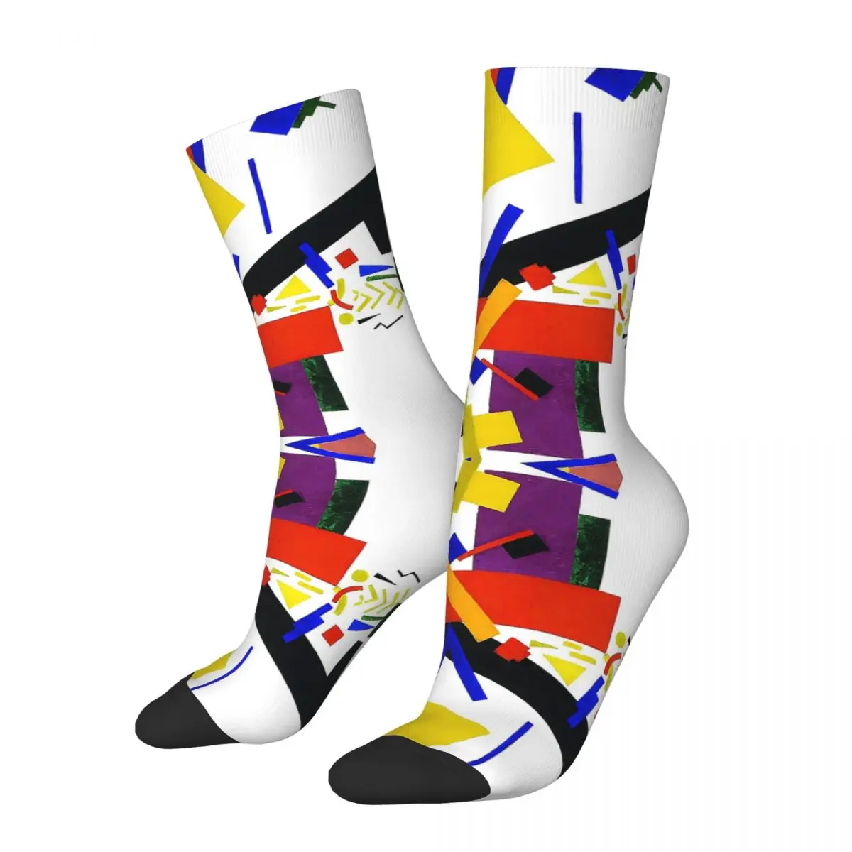 

Cool Suprematism Kazimir Severinovich Malevich Basketball Socks Mondrian Polyester Crew Socks for Women Men Sweat Absorbing