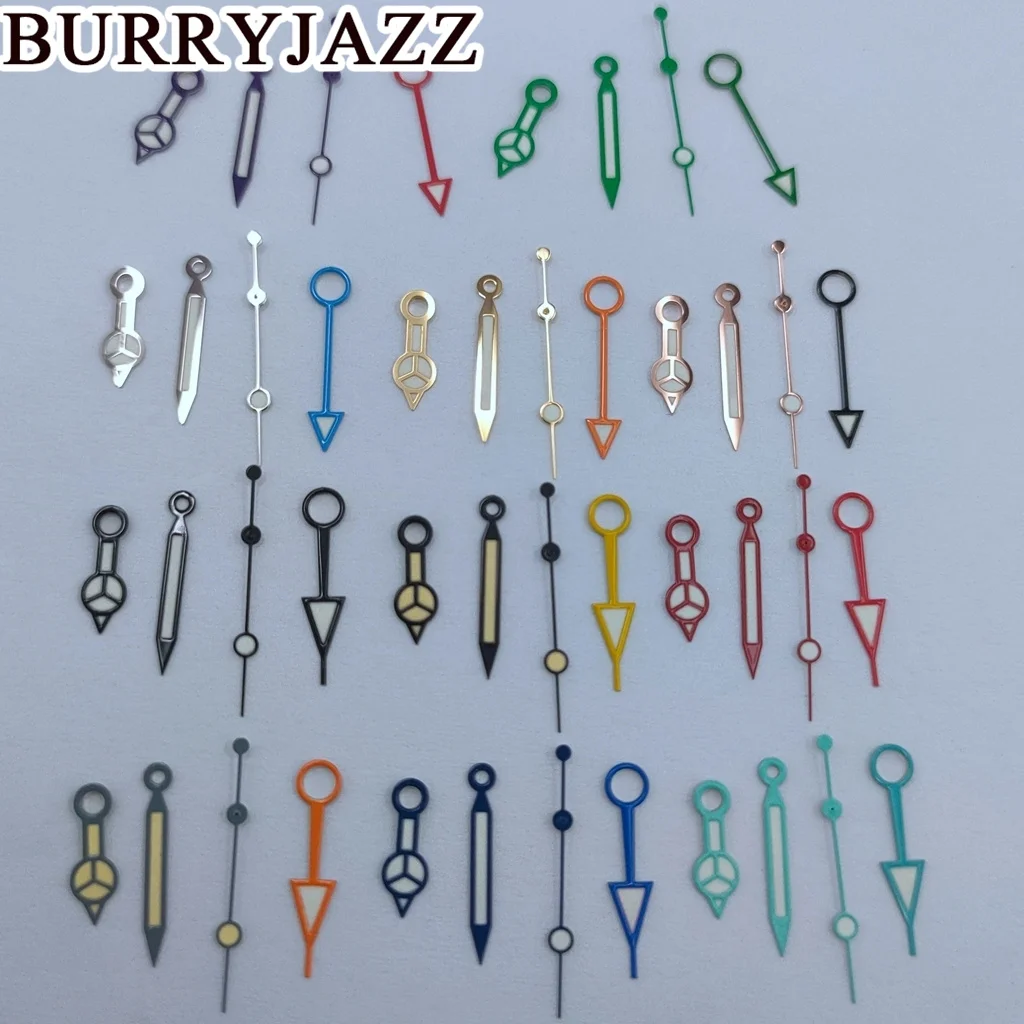 

BURRYJAZZ NH34 GMT часы серебряные, синие, красные, оранжевые, зеленые, черные, розовые, золотые стрелки, зеленые, светящиеся