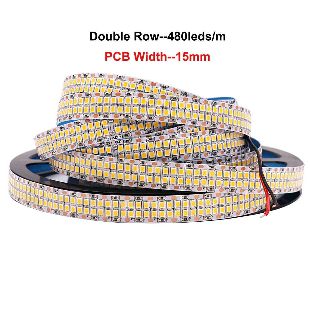 

LED Strip 2835 SMD 240LEDs/m 480LEDs/m 5M 10M DC 12V 24V High Bright Flexible LED Rope Ribbon Tape Light Warm White Cold White