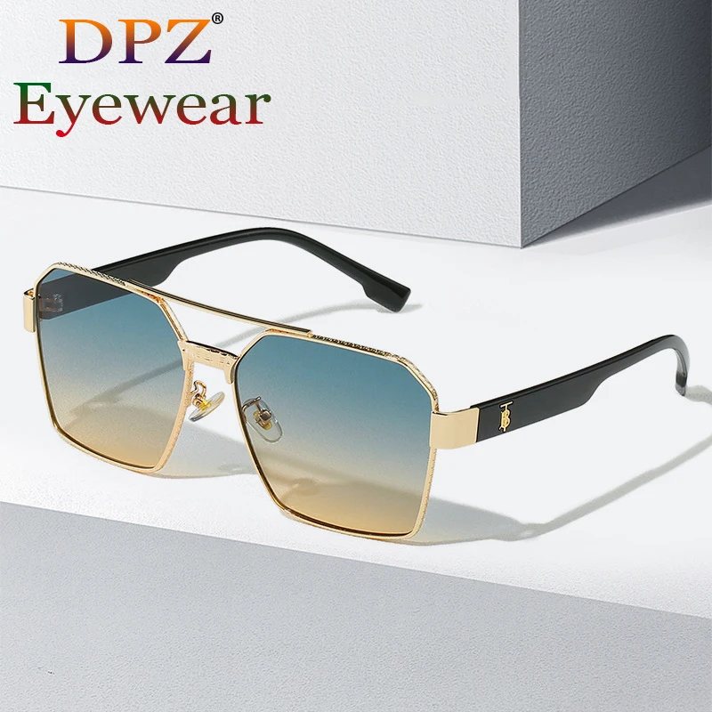 

2022 Retro Oversized Double Bridge Style Men Sunglasses Fashion Luxury Women Brand Design Sun glasses UV400 Female Shades 10348