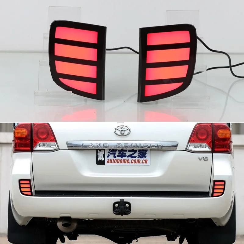 

Car LED Rear Bumper Reflector For Toyota Land Cruiser LC200 2008 - 2015 Turn Signal Lamp Backup Running Light Brake Indicators