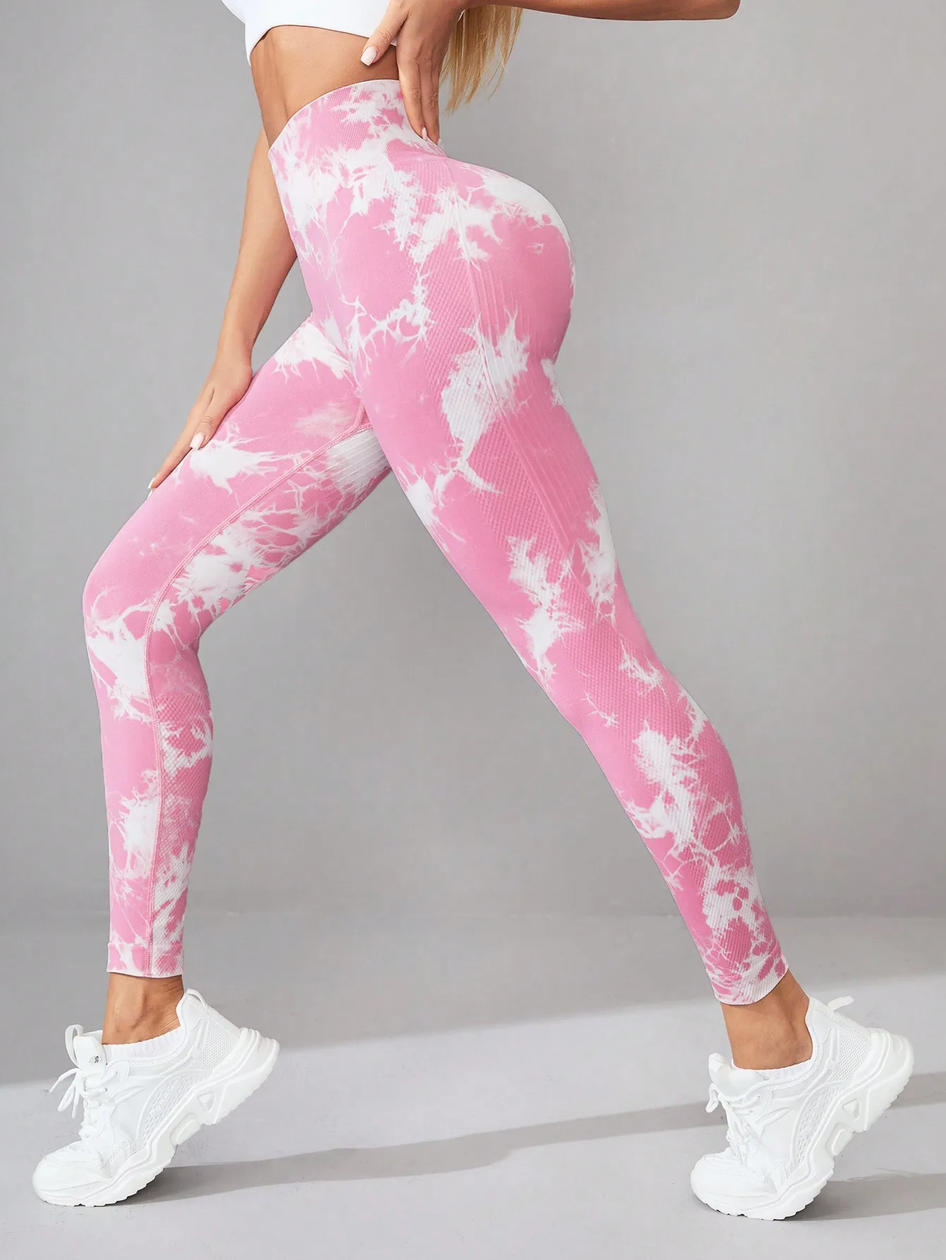 Trendy Tie Dye Seamless High Waist Yoga Leggings for Women