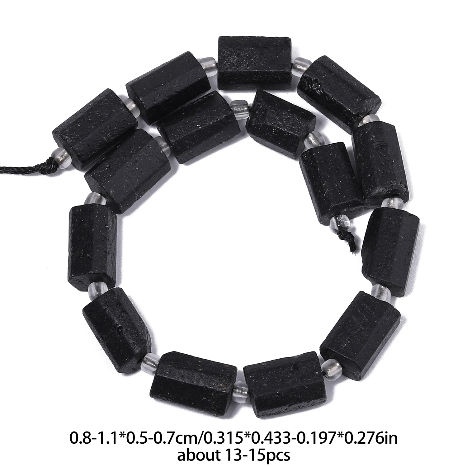 8-11mm Unregelmäßige Säule Naturstein Matt Schwarz Turmalin Perlen Rohr Spacer Perlen für Schmuck Machen DIY Charms armbänder – Detail 7